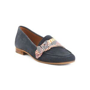 Made In Portugal Suede Moccasins With Foulard Navy | Sizes EU 38 US 8
